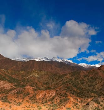 Snow capped Andes mountains near Potrerillos, Argentina.