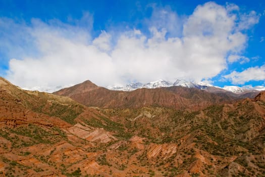 Snow capped Andes mountains near Potrerillos, Argentina.