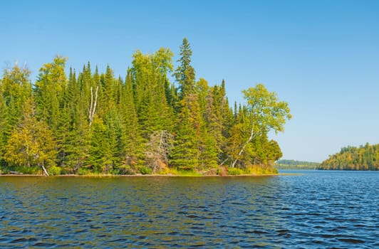 Quiet Waters on a North Woods lake on East Bearskin Lake in the Boundary waters in Minnesota