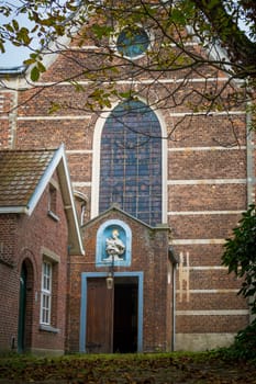 Antwerp, Belgium, October 20th 2024: View on the old beguinage with church in Antwerp, Belgium