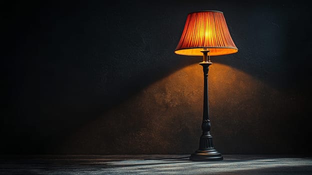 A minimalist image featuring a completely dark black background, illuminated only by a solitary light from a lamp. The striking contrast between light and shadow creates a dramatic and contemplative atmosphere, evoking feelings of solitude, focus, and serenity.