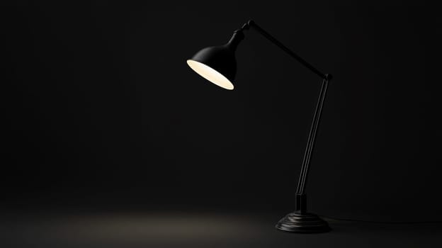 A minimalist image featuring a completely dark black background, illuminated only by a solitary light from a lamp. The striking contrast between light and shadow creates a dramatic and contemplative atmosphere, evoking feelings of solitude, focus, and serenity.
