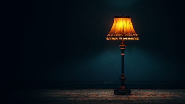 A minimalist image featuring a completely dark black background, illuminated only by a solitary light from a lamp. The striking contrast between light and shadow creates a dramatic and contemplative atmosphere, evoking feelings of solitude, focus, and serenity.