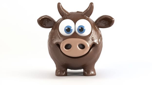 A cute, cartoon-style cow dung character with big, expressive eyes, a mischievous grin, and tiny arms and legs. The character stands out on a white background, making it perfect for kids' content. The comic style and playful expression add charm and humor to the whimsical design.