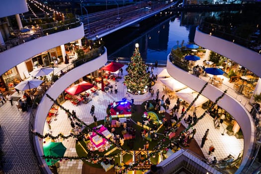 Christmas market at night. Shooting Location: Kanagawa Ward, Yokohama City