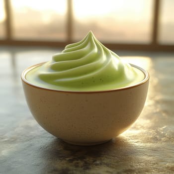 tasty Matcha Latte made from green tea. AI generative.
