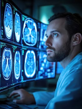 Radiographer at work. AI generative.