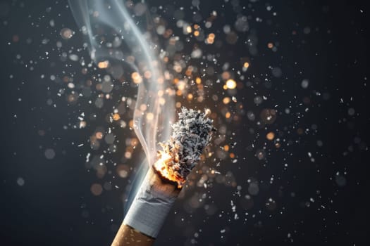 Anti-smoking campaign. AI generative.
