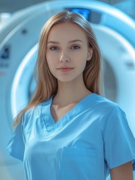 Radiographer at work. AI generative.
