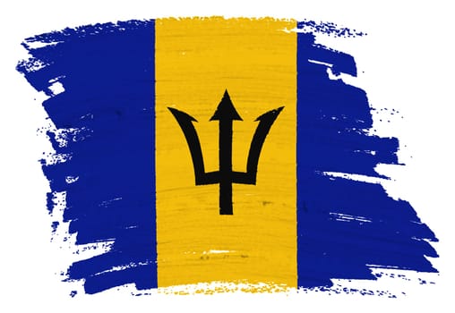 A Barbados flag background paint splash brushstroke 3d illustration with clipping path