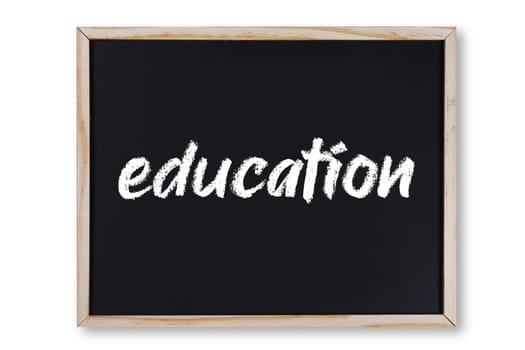 An education concept chalk on chalkboard with clipping path to remove shadow
