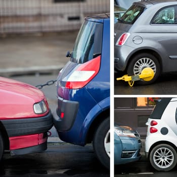 Urban Scenics with Car Parking in European City