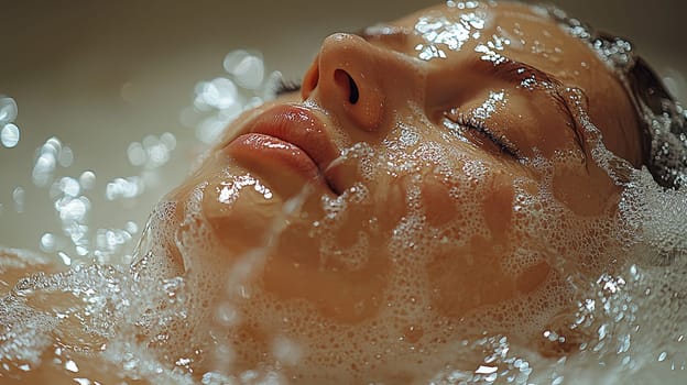 A detailed and realistic close-up of a woman performing her skincare routine in a serene, naturally lit setting. The image captures the essence of Scandinavian minimalism, emphasizing simplicity, natural beauty, and self-care, with soft lighting highlighting the textures of the skin in a relaxed environment. Perfect for promoting wellness, beauty, and self-care.