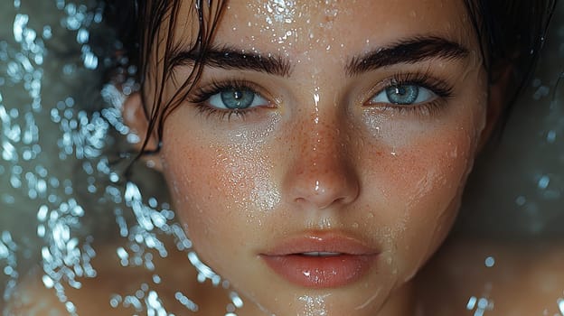 A detailed and realistic close-up of a woman performing her skincare routine in a serene, naturally lit setting. The image captures the essence of Scandinavian minimalism, emphasizing simplicity, natural beauty, and self-care, with soft lighting highlighting the textures of the skin in a relaxed environment. Perfect for promoting wellness, beauty, and self-care.