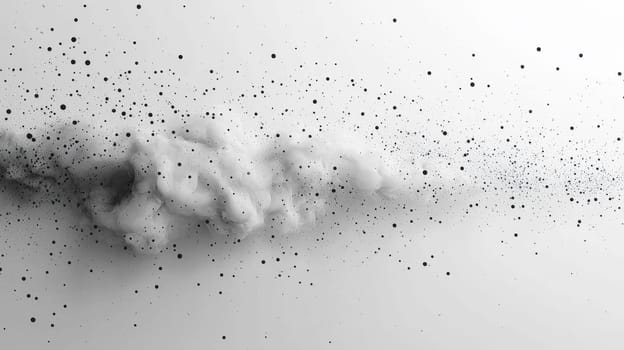 A simple and elegant design featuring a white quotation mark centered within a field of black dots. The minimalistic layout utilizes whitespace and negative space to emphasize the quote, creating a clean and modern aesthetic.