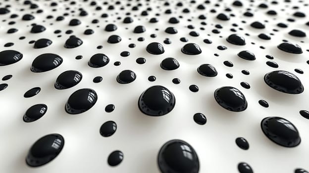 A simple and elegant design featuring a white quotation mark centered within a field of black dots. The minimalistic layout utilizes whitespace and negative space to emphasize the quote, creating a clean and modern aesthetic.