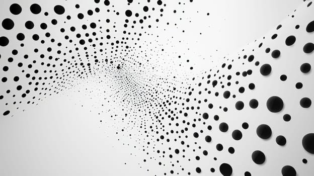 A simple and elegant design featuring a white quotation mark centered within a field of black dots. The minimalistic layout utilizes whitespace and negative space to emphasize the quote, creating a clean and modern aesthetic.