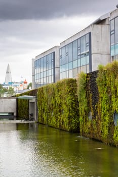 ICELAND, REYKJAVIK - AUGUST 20, 2012: the modern building of the City hall in Reykjavik