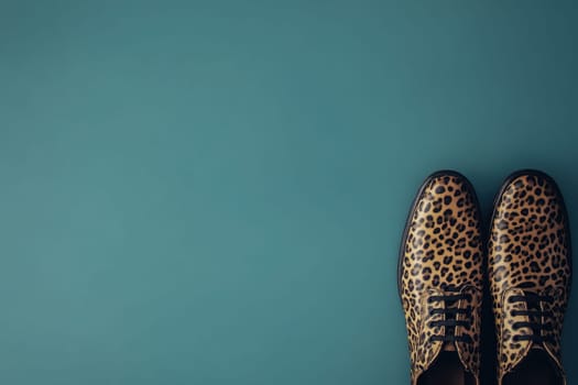The stylish leopard print footwear rests on a pristine surface, showcasing bold patterns perfect for enhancing any outfit. Ideal for making a fashionable statement in casual or formal settings.
