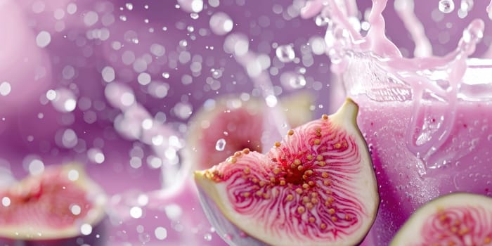 Several figs and purple fig juice . AI generative.