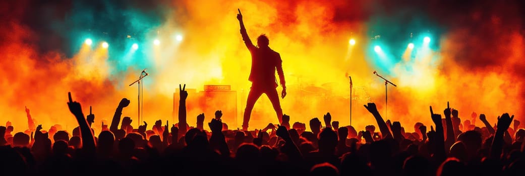 vintage grunge band rock and roll show concert banner ad template. AI generative.