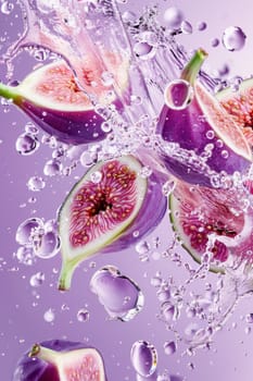 Several figs and purple fig juice . AI generative.