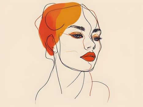 Abstract art of woman lines shape