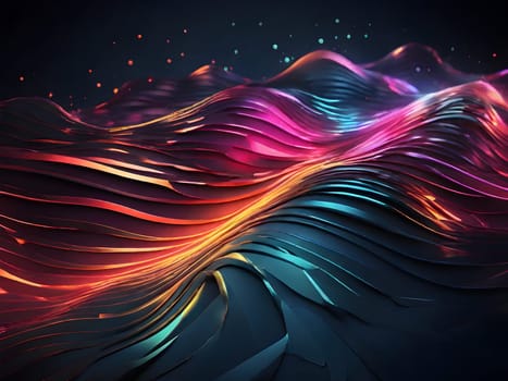 Abstract digital art of glowing lines