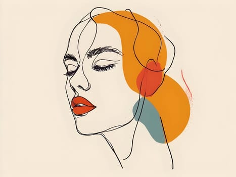 Abstract art of woman lines shape