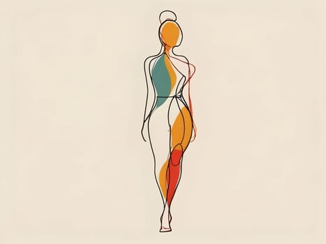Abstract art of woman lines shape