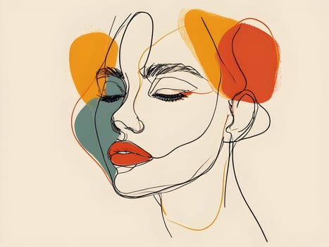 Abstract art of woman lines shape