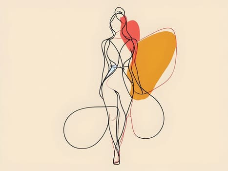 Abstract art of woman lines shape