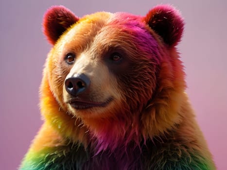 Abstract portrait of beautiful bear
