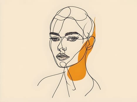 Abstract art of woman lines shape