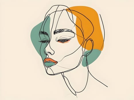 Abstract art of woman lines shape
