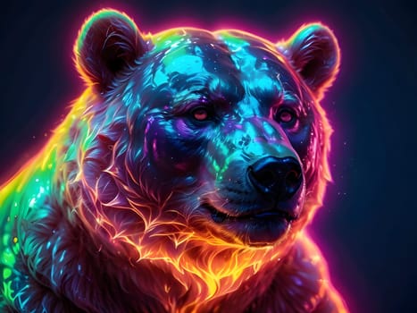 Abstract portrait of beautiful bear