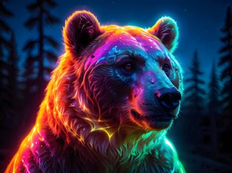Abstract portrait of beautiful bear