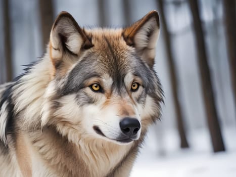 Abstract portrait of beautiful wolf