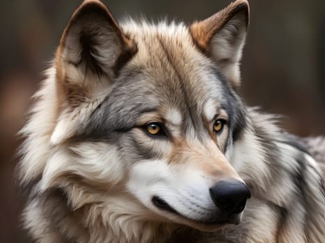 Abstract portrait of beautiful wolf