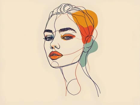 Abstract art of woman lines shape