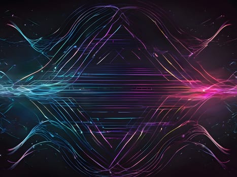 Abstract digital art of glowing lines