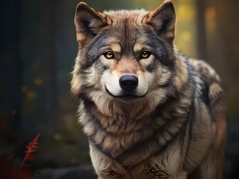 Abstract portrait of beautiful wolf