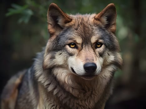 Abstract portrait of beautiful wolf