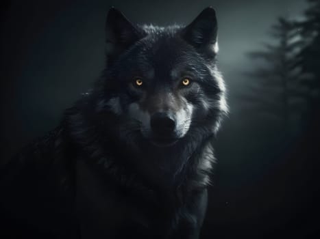 Abstract portrait of beautiful wolf