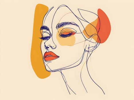 Abstract art of woman lines shape