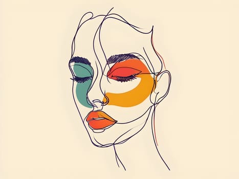 Abstract art of woman lines shape