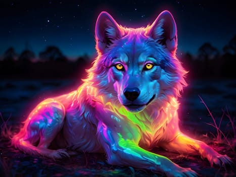 Abstract portrait of beautiful wolf