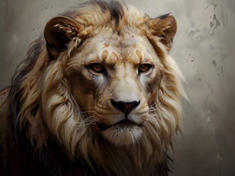 Abstract portrait of beautiful lion