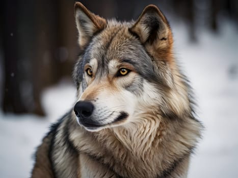 Abstract portrait of beautiful wolf