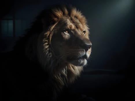 Abstract portrait of beautiful lion